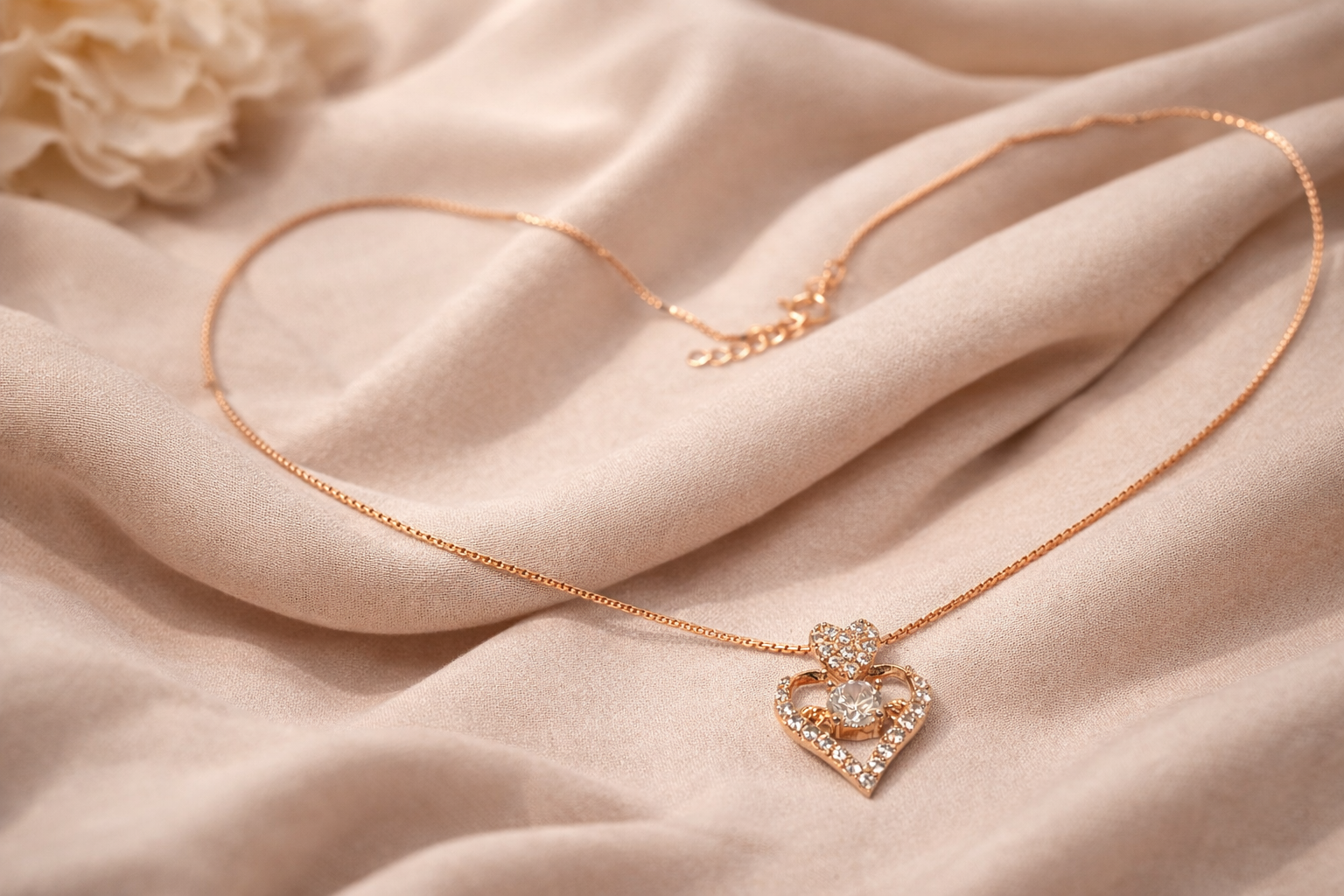 Petit Collier Coeur En Argent - Occasion - Style Minimaliste Et Discret