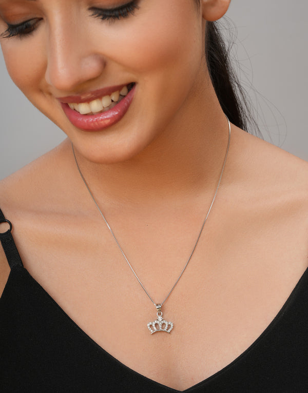 royal crown sterling silver pendant charm