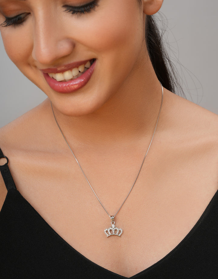 royal crown sterling silver pendant charm
