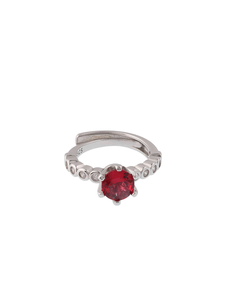 ruby shine statement sterling silver ring