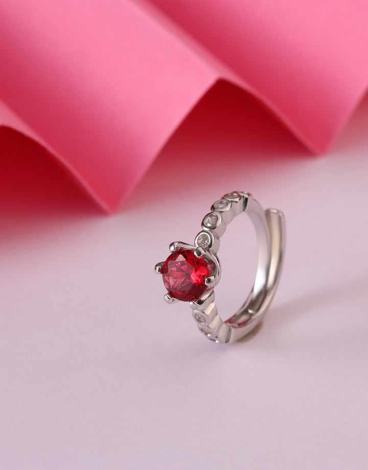 ruby shine statement sterling silver ring