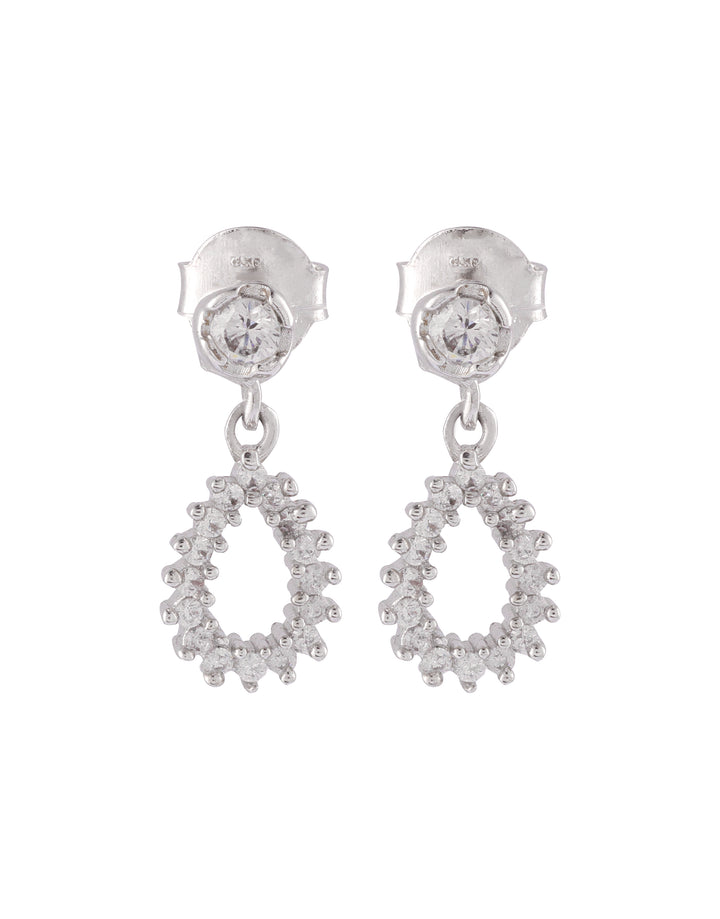 teardrop crystal sterling silver earrings