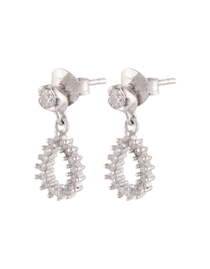 teardrop crystal sterling silver earrings
