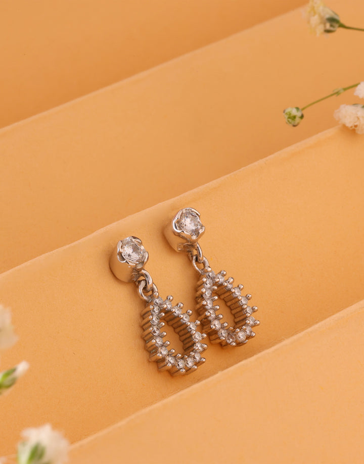teardrop crystal sterling silver earrings