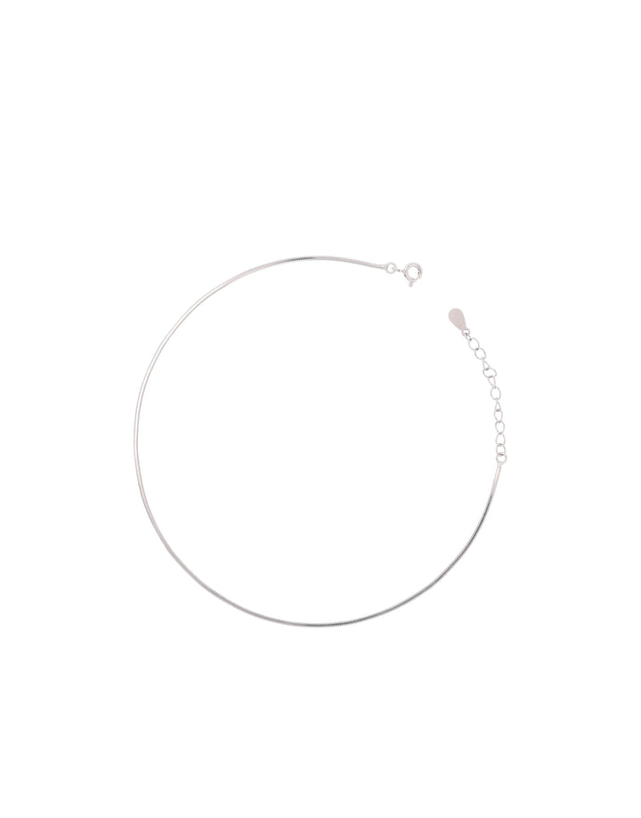 classic sleek snake design sterling silver anklet for women