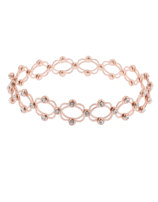 delicate adjustable rose gold bracelet with white stones