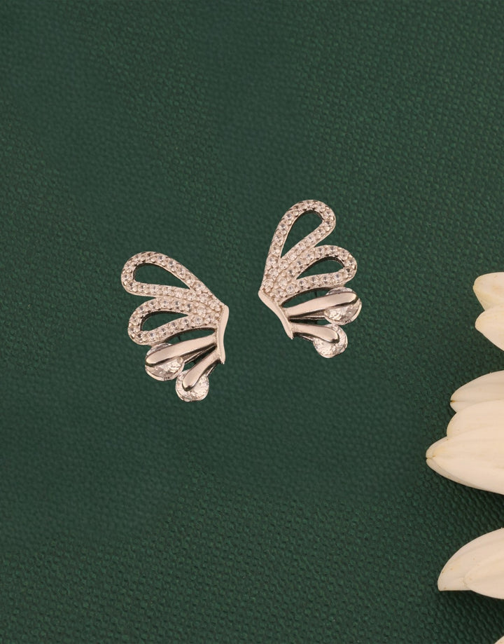 half butterfly wings sterling silver stud earrings