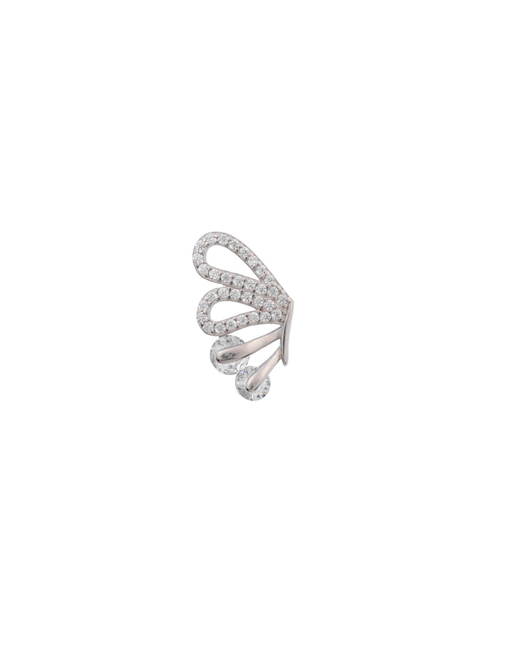 half butterfly wings sterling silver stud earrings