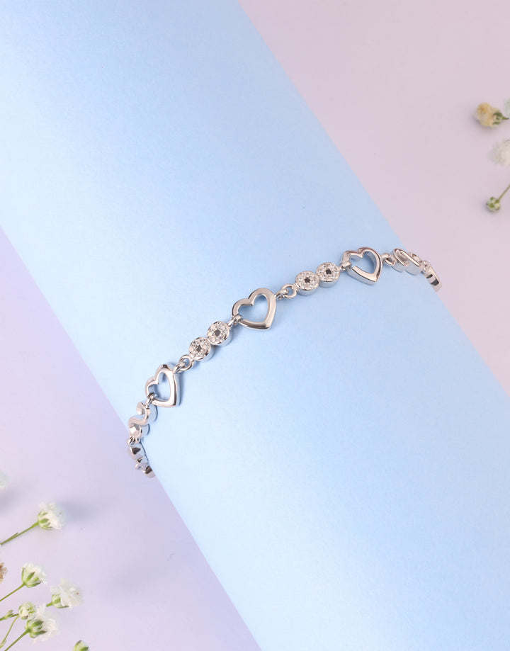 infinity hearts sterling silver bracelet for women
