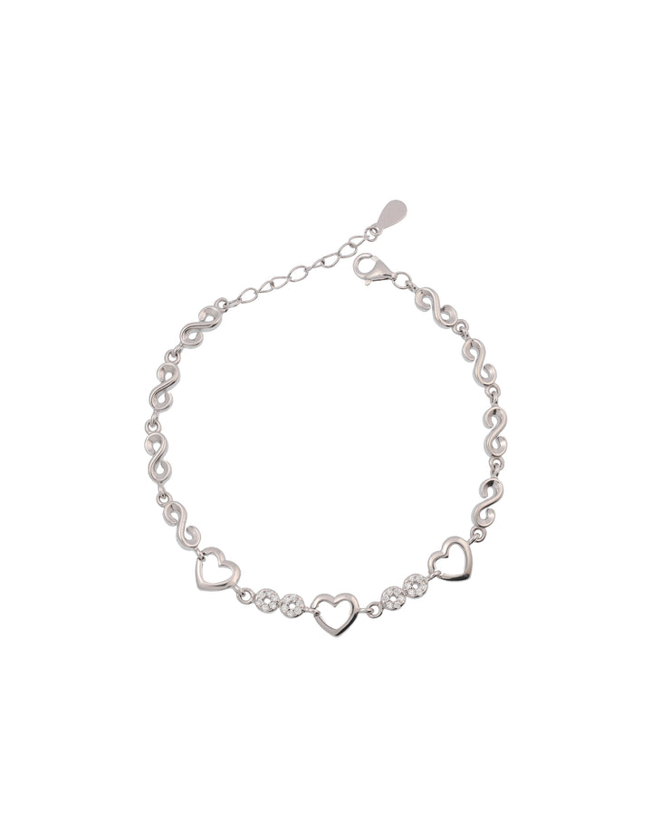 infinity hearts sterling silver bracelet for women