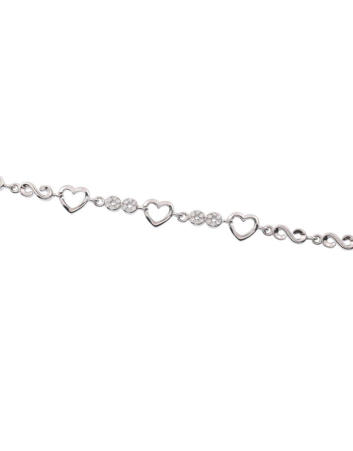 infinity hearts sterling silver bracelet for women