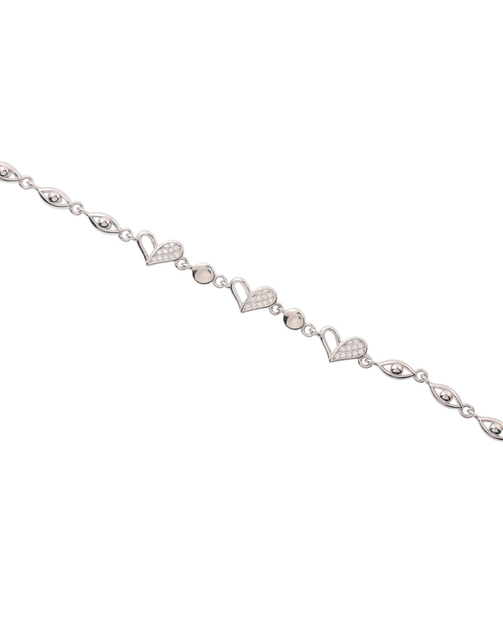 linked hearts sterling silver bracelet elegant design