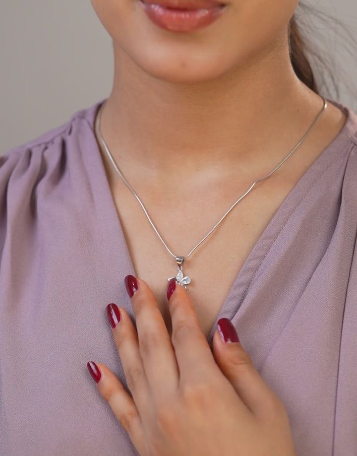 delicate floral sterling silver pendant elegant design