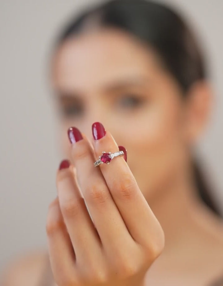 ruby shine statement sterling silver ring