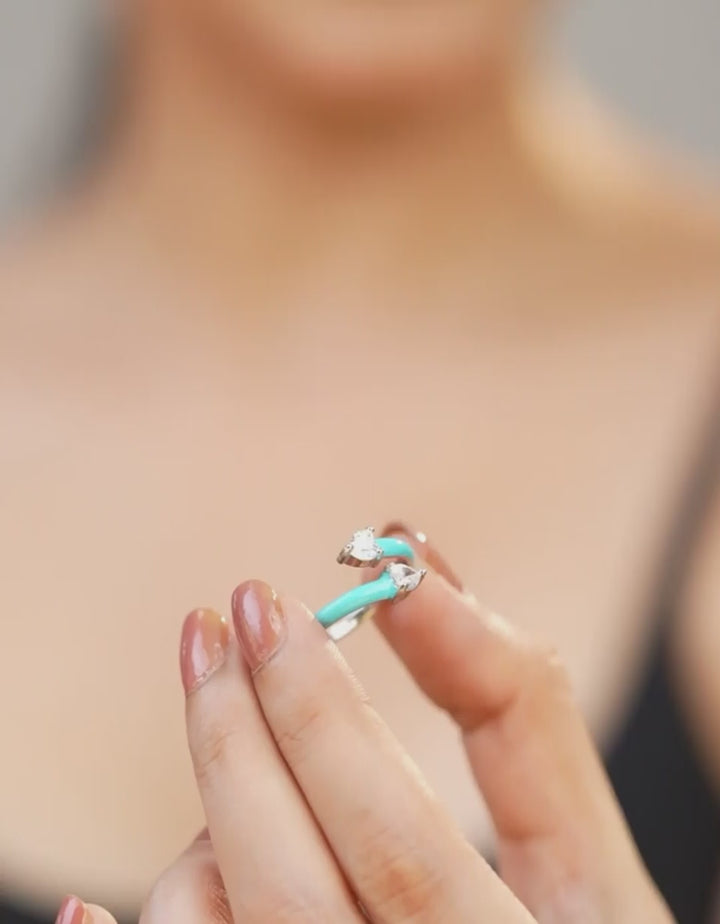 turquoise blue stone sterling silver ring