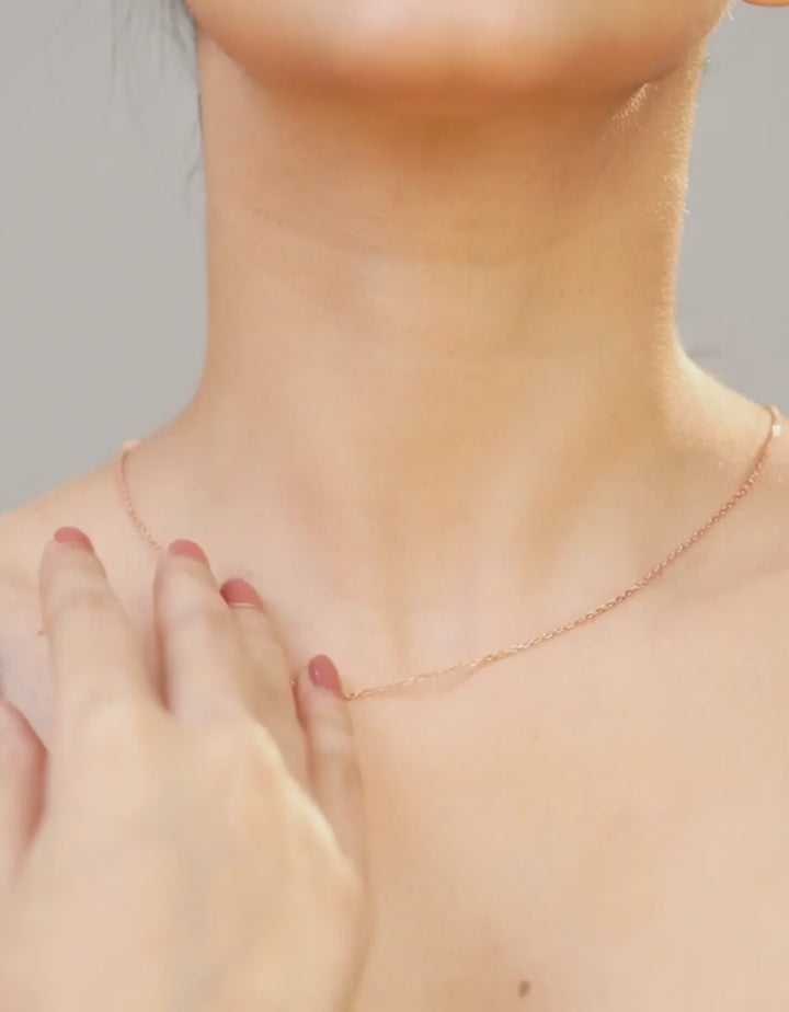minimal rose gold link chain in sterling silver