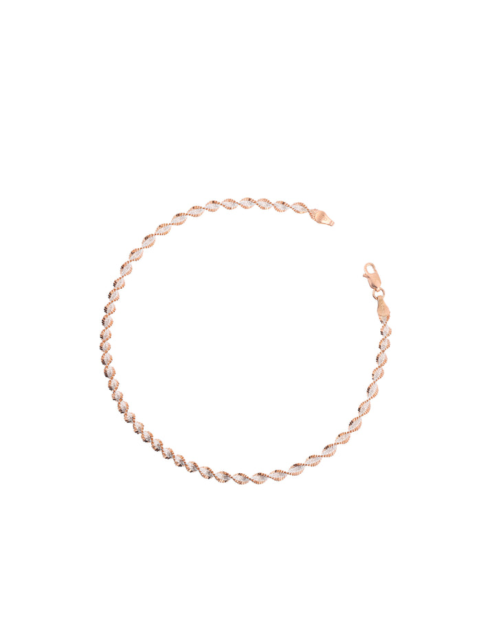 rose gold twisted sterling silver anklet stylish design