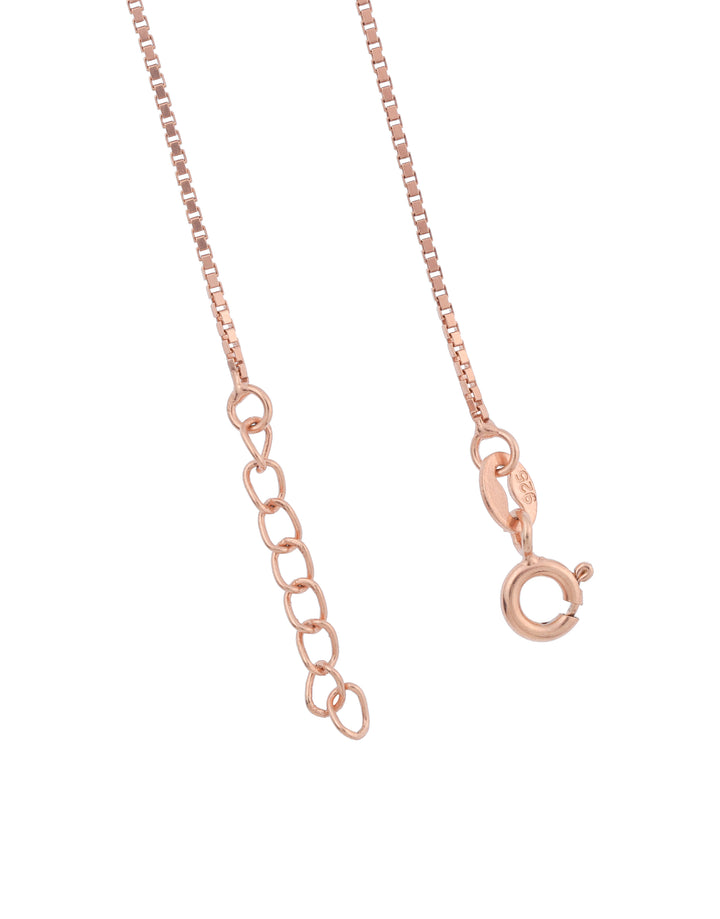 sleek rose gold plated sterling silver box chain