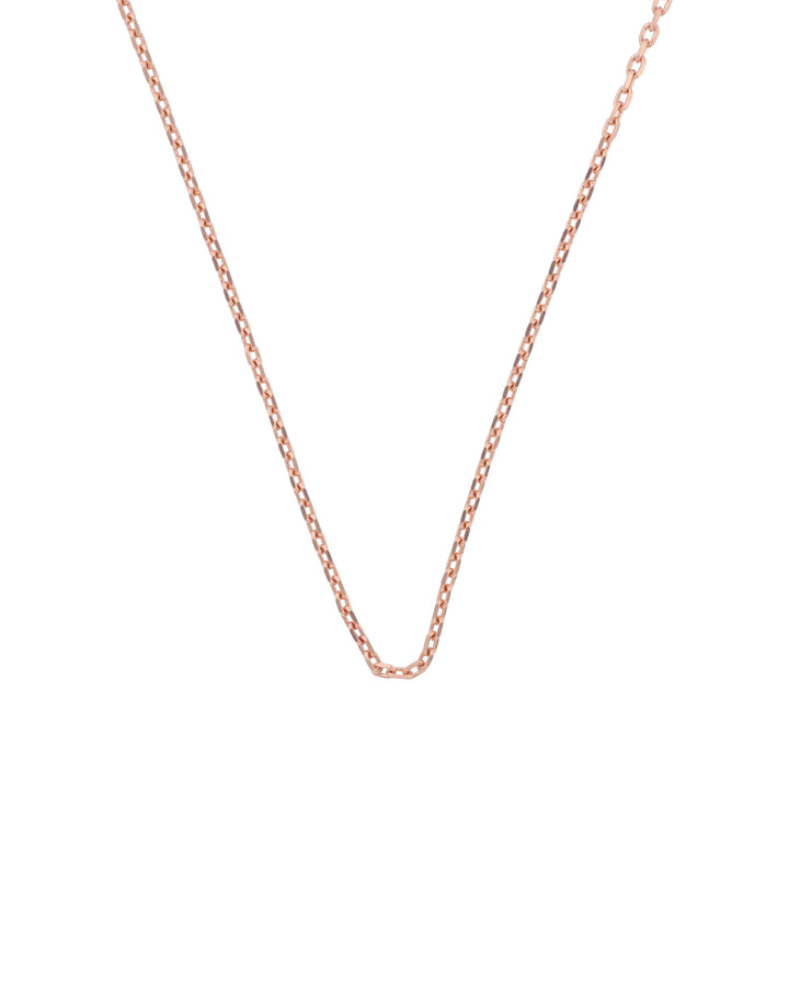 minimal rose gold link chain in sterling silver