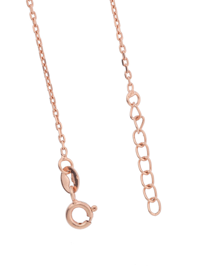 minimal rose gold link chain in sterling silver