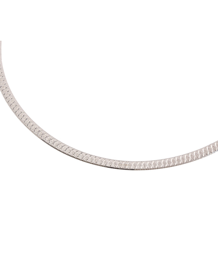 flat snake chain sleek sterling silver anklet