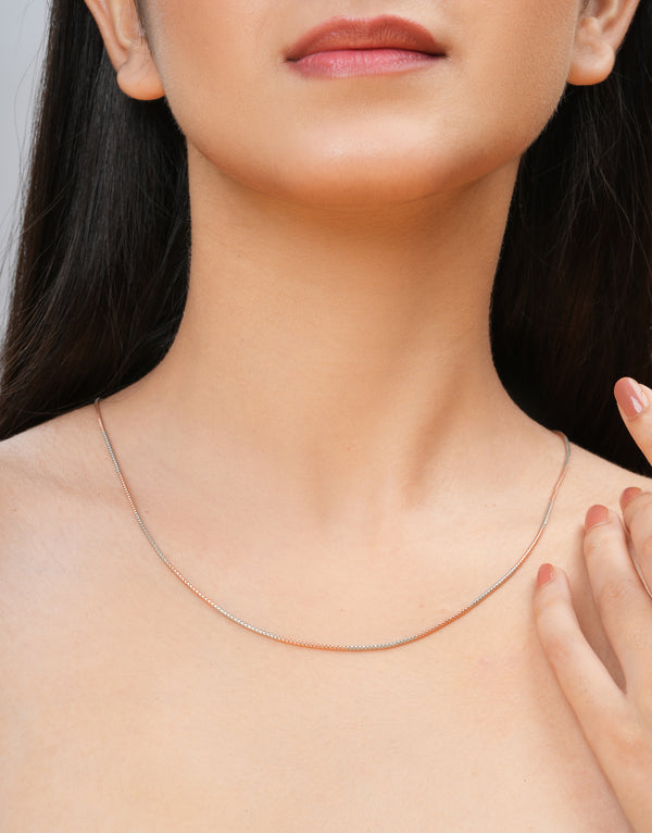 Trendy Silver & Rose Gold Chain