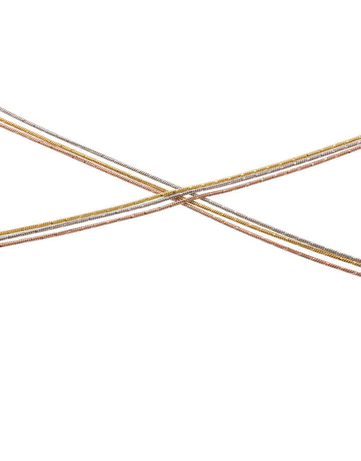 three-tone layered sterling silver anklet for women
