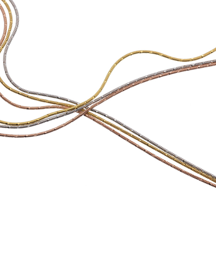 three-tone layered sterling silver anklet for women